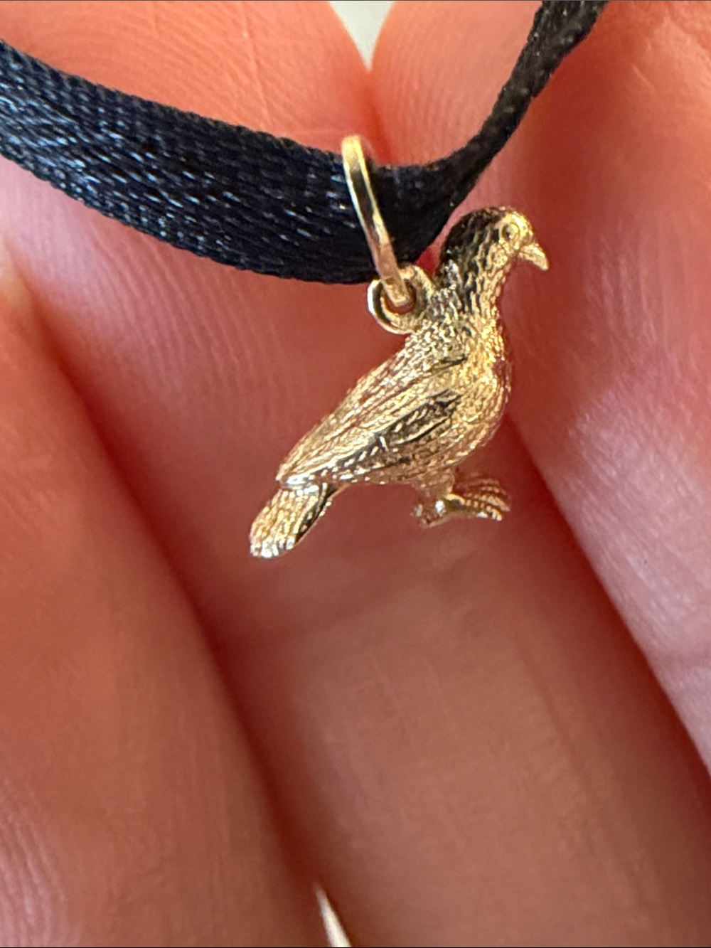 Catbird x Vito’s Gems Humble Pigeon Charm 14K solid gold pigeon charm